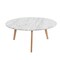 Contemporary Home Living 31.5" White Italian Carrara Marble Round Coffee Table